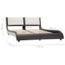 Bed Frame with LED Grey and White Faux Leather 135x190 cm Image 8