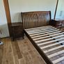 Complete Solid Wood Bedroom Set Sleigh bed, 2 Nightstands & Dresser with Mirror Image 8
