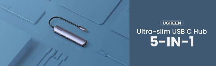 Ultra Slim 5 In 4k 1 Usb-c To 2 Usb (3.0)+hdmi+rj45 +pd