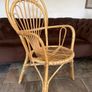 Vintage Franco Albini Style Cane and Bamboo Wicker Chair Mid Century Modern Boho Image 9