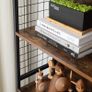 _Bookcase, office shelf, kitchen shelf, with 4 shelves, 4 S-hooks included, office, living room, home office, stable steel frame, industrial design, vintage brown-black Image 6