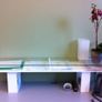 White shelf with tempered glass top Image 4