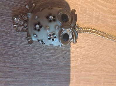 Long owl pendant gold tone costume jewellery FREE  Post