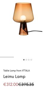 Iittala Leimu Table Lamp copper org