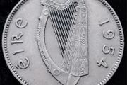 [#254] - Ireland 1954 | Irish 1s | One Shilling | Bull | KM.14a