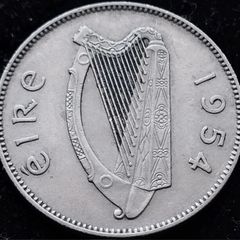 [#254] - Ireland 1954 | Irish 1s | One Shilling | Bull | KM.14a