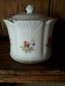 Vintage shabby chic floral  container