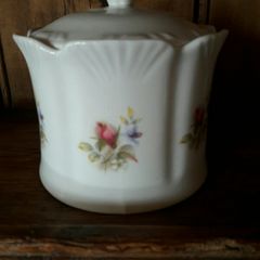 Vintage shabby chic floral  container