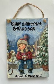 Christmas Plaque - Grandson
