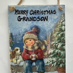 Christmas Plaque - Grandson