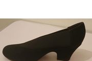 Cefalu Brumabe Black Suede Leather Court Shoes EU35 UK2 Block Heel BNIB  CAN POST