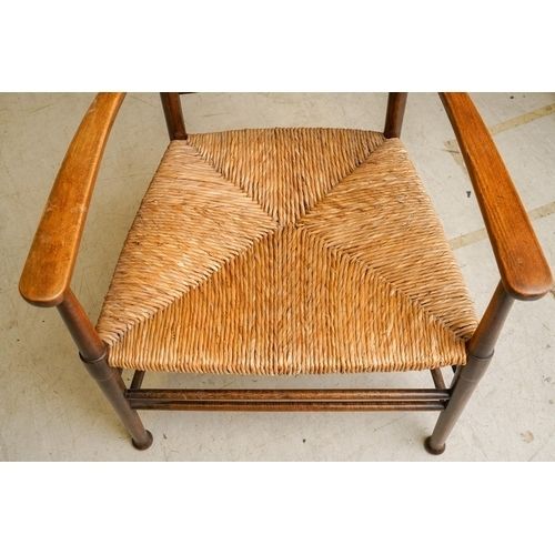 Arts and crafts rush seated chair