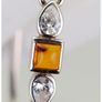 Sterling Silver Gemstone Amber Bangle Bracelet Image 7
