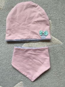 Cotton breathable baby hat and scarf up to 9months