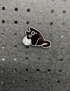 D&D cat enamel pin
