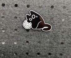 D&D cat enamel pin