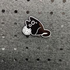 D&D cat enamel pin