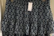 Matalan Papaya Navy Blue and White Vintage Patterned Skirt