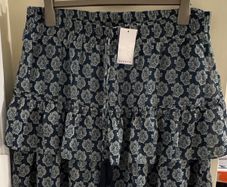 Matalan Papaya Navy Blue and White Vintage Patterned Skirt