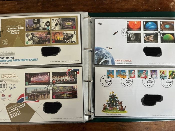 Collection of  77 UK First Day Cover stamps 2010 to 2013 in album