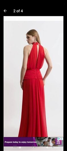 Karen Millen Red Maxi Occasion Dress