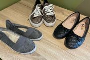 Girls shoe trainers bundle Zara Bershka uk3 35 white and silver sparkles