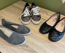 Girls shoe trainers bundle Zara Bershka uk3 35 white and silver sparkles