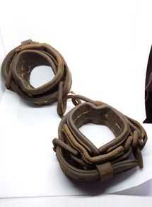 Antique/Vintage : Leather Horse Hobble Cuffs , Shackles