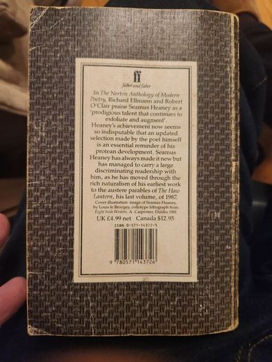 Seamus Heaney.  New Selected Poems 1966-1987. First Edition Paperback In Good Condition.