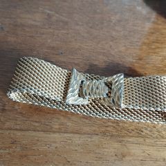 Vintage gold plated metal mesh bracelet.