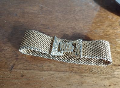 Vintage gold plated metal mesh bracelet.