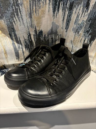 Black Primark Leather-Look Trainers / Sneakers - Size UK 6 / EUR 39 (Worn Once)