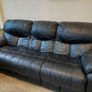Black Leather 3 Seater Couch Image 5