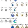 130pcs Jewelry Charms, BetterJonny Star Moon and Sun Charms Pendant Fitting Enamel Charms for Jewelry Making Gold Silver and Blue (FREE POSTAGE) Image 4
