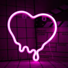 NEW SALE | Heart Neon Signs, Pink Heart Neon Lamp Pink LED Neon Lights Night Light for Bedroom USB/Battery Operated Heart Night Lights for Wall Home Kids' Room Birthday Party Bar Decor Best Gifts