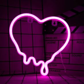 NEW SALE | Heart Neon Signs, Pink Heart Neon Lamp Pink LED Neon Lights Night Light for Bedroom USB/Battery Operated Heart Night Lights for Wall Home Kids' Room Birthday Party Bar Decor Best Gifts