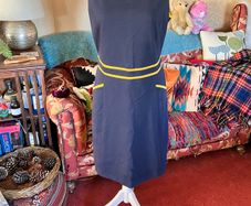 Boden Sabrina Ponte Shift Dress - Navy & Yellow - Size 16R