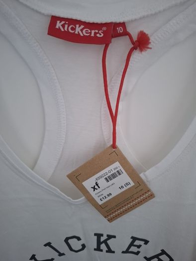 White KicKers top. Size UK10