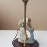 Irish Vintage Table Lamp by Mahoona  Lighting  porcelain figurine on the wooden base Height 43 cm Image 8