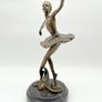 Ballerina - Patinated Bronze, Marble (Signed) Image 3
