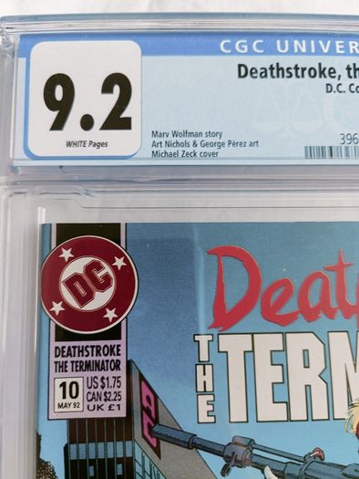 Deathstroke The Terminator  Issue 10 CBCS / CGC 9.2 Certified Graded Comic Framed  DC Marvel