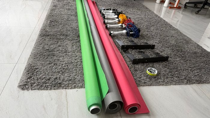 Complete 3-Roll Wall-Mounted Studio Backdrop System + 3 Colorama Papers