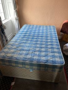 Small double matress(4ft) and bed base, also single base