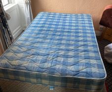 Small double matress(4ft) and bed base, also single base