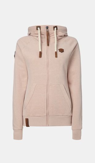 BRAZZO IX zip-up sweatshirt with hood - pink size S
