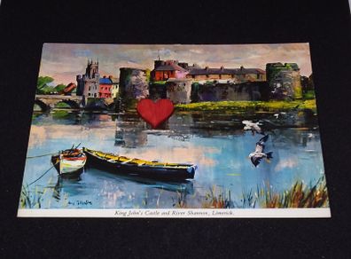 Ireland Postcard : King John's Castle and River Shannon , Limerick - 1960s/70s