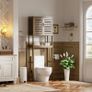 Bathroom Storage Shelf with Cabinet, Bamboo Over-The-Toilet Organizer Rack, Freestanding Toilet Space Saver with 3-Tier Adjustable Shelves Walnut Image 5