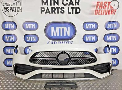 Complete Front Bumper For Mercedes C Class W206 Amg Line 22-25 Pearl White