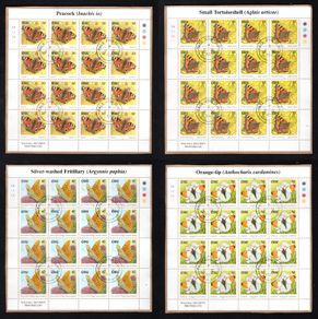 2000 Ireland Fauna & Flora (Butterflies) Commemorative Stamps Sheetlet Plate 1A1A1A1A Fine CDS Used with Dublin cancel of 6th September 2000 (First day of issue)