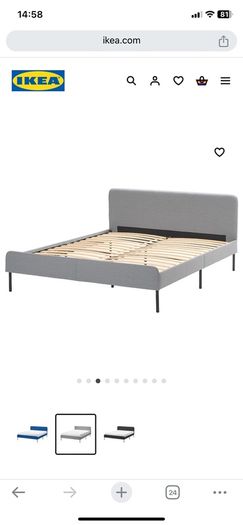 Ike Slattum Grey Double Bed Fram